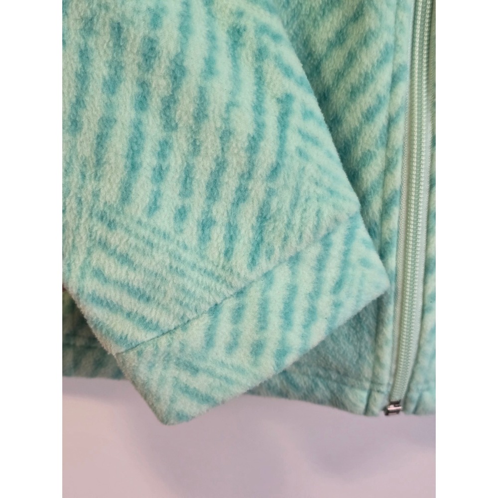 🆕️ NWOT Columbia Womens Mint Green Chevron Full Zip Fleece Jacket XG6004 Size L - Picture 5 of 14
